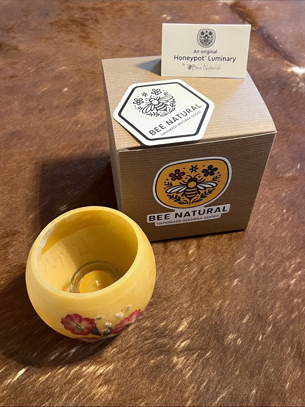 Yellow Honeypot Luminary Beeswax Candle Holder